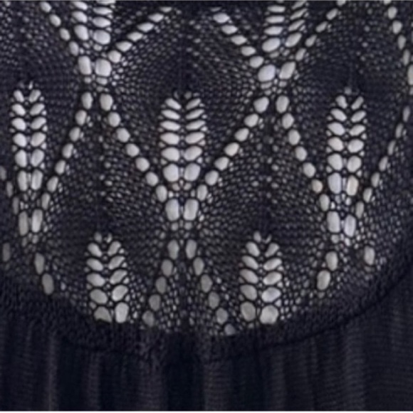 Bebe Black Short Sleeve Pointelle Knit Sweater Size Small - Picture 6 of 8